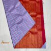 Marvelous Stripes Pattern Lavender/Blue/Pink Kanjivaram Saree - Image 2