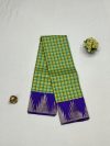 Evergreen Temple zari with Multi Colour checkered weave Saree