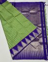 Evergreen Temple zari with Multi Colour checkered weave Saree - Image 2